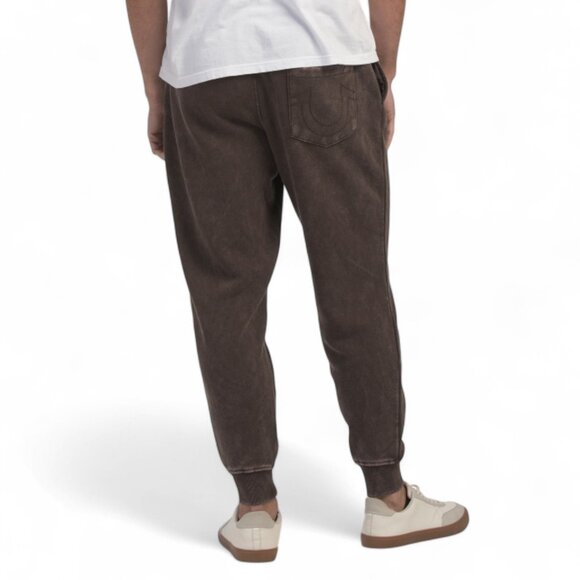 True Religion 2 Piece Sweatsuit Men's Fleece Tracksuit Java Brown Gift Set NWT - Picture 6 of 9